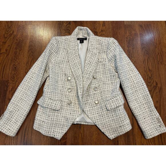 Rachel Zoe Women's Tweed Blazer White Size Small Fall Fashion Chanel Vibes - Picture 1 of 11